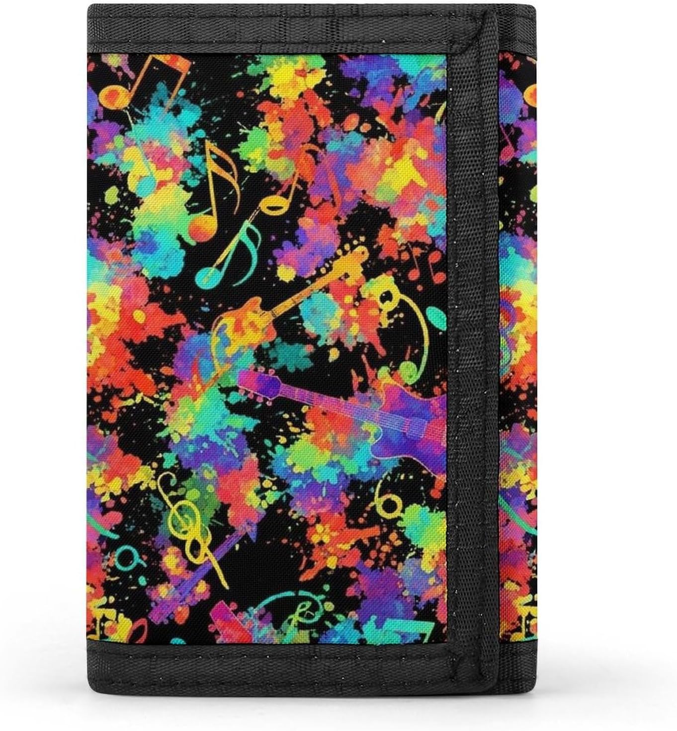 Slim Thin Trifold Wallets Colorful Guitars Multi-Card Organizer Purse
