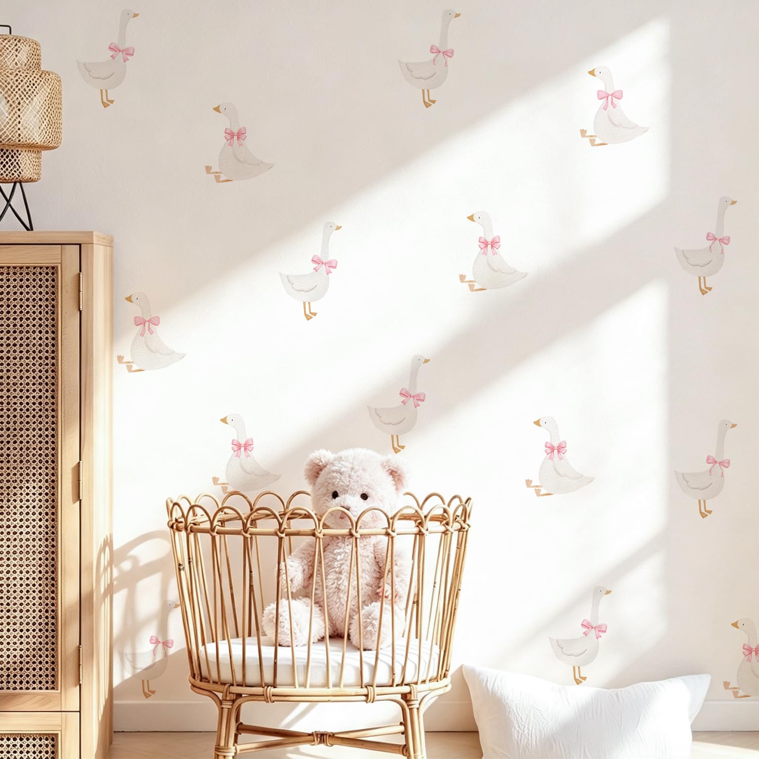 Neukids 32PCS Boho Animal Wall Stickers,Watercolor Pink Bow Decals — image 1