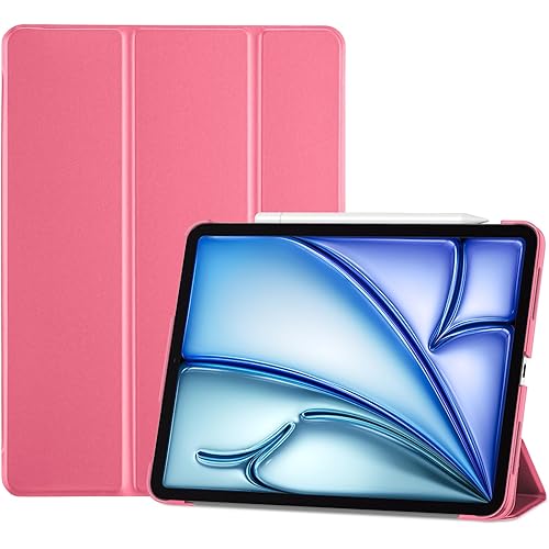 ProCase Smart Case for iPad Air 11-inch M4 (2026, 8th Gen) / M3 (2025) / M2 (2024) & 10.9 Inch iPad Air 5th (2022) & 4th (2020) – Protective Hard Back Cover with Auto Sleep/Wake - Melonpink