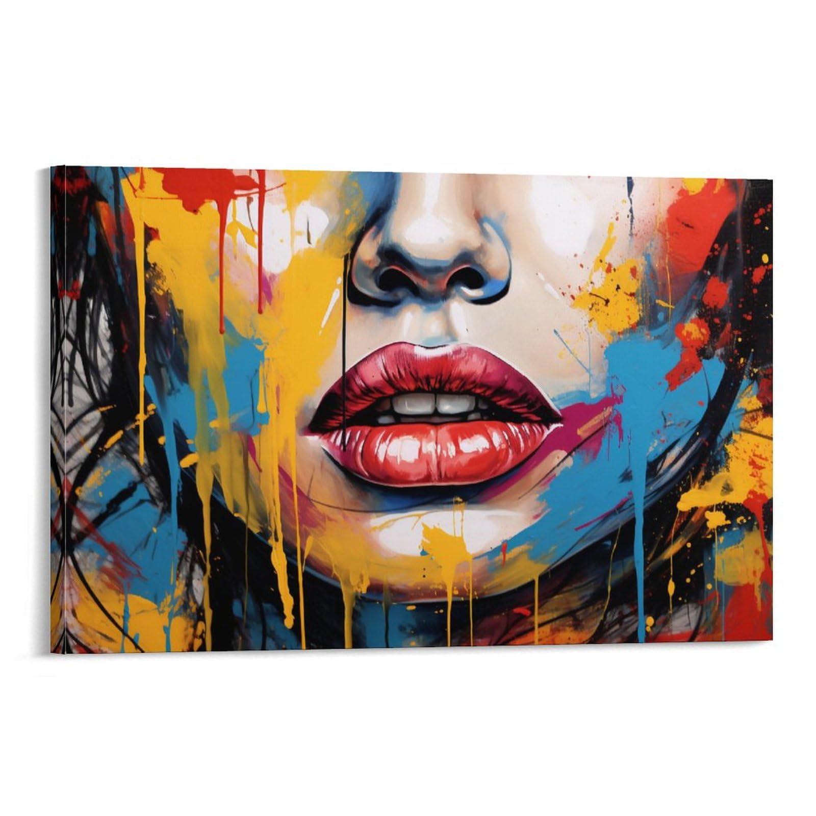 Foccar Frame-Watercolour Face Watercolour Face Printed Canvas Posters Abstract Personalised Woman Wall Decor For Living Rooms Bedroom Wall Art