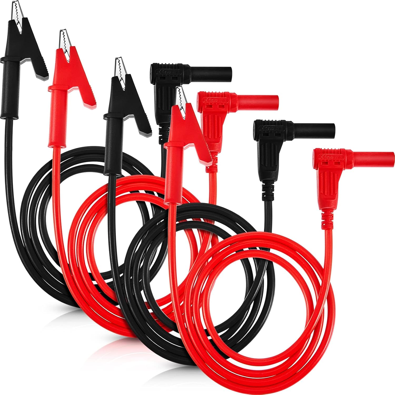 4 Pcs 14 Gauge Banana Plug to Alligator Clip Test Lead Multimeter Test