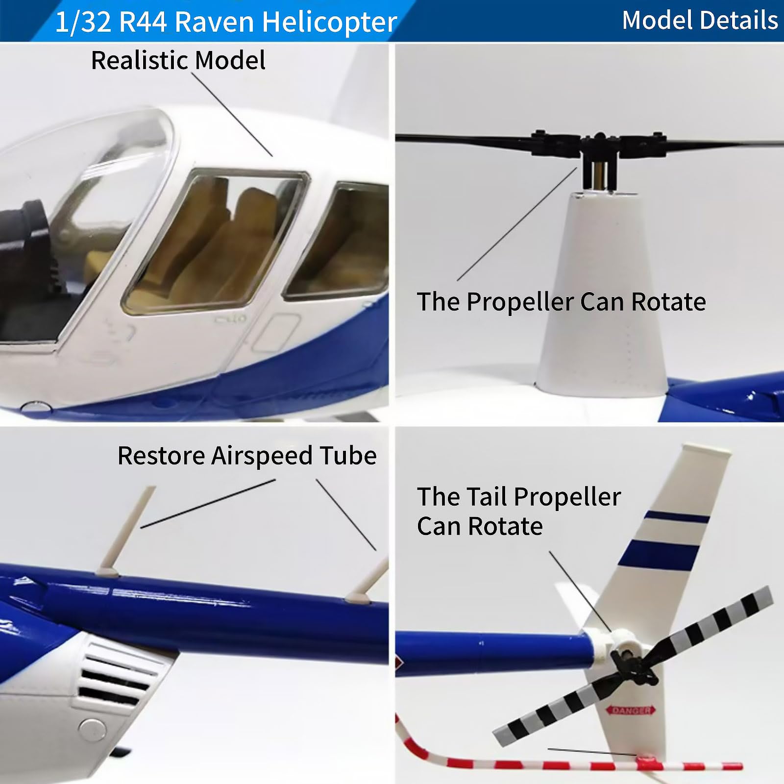Amazon | 合金ロビンソンR44レイヴンヘリコプター航空機モデル 1:32
