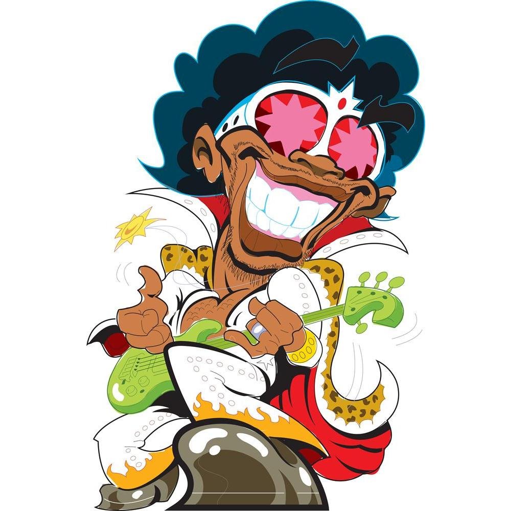 Pitaara BoxSuper Funky Smiling Bass Player | Unframed Canvas Painting for Bedroom & Living Room | 18 x 27.1 inch (46 x 69 cms)