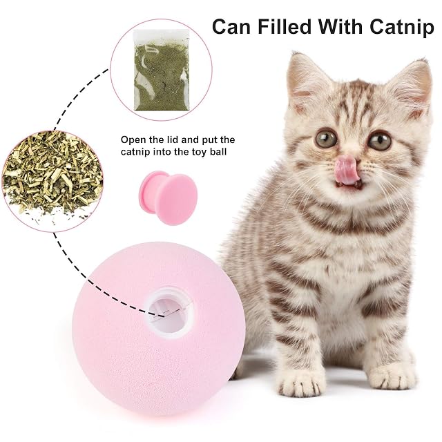Foto 4 de 6 de HAOSHICS Smart Cat Toys - Pelota interactiva de hierba gatera, juguete de entrenamiento para mascotas…