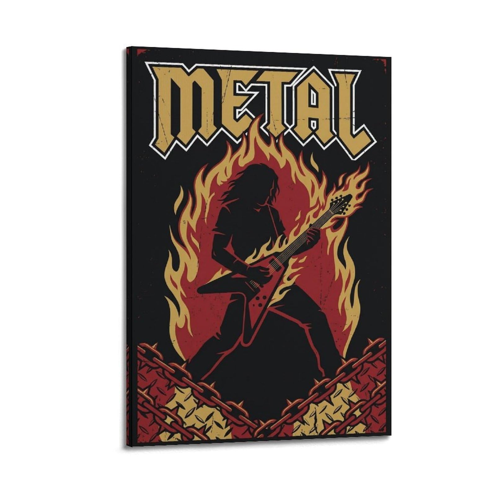 OKNGB Poster decorativo da parete su tela, motivo: chitarrista heavy metal hard rock rock classico (40 x 60 cm)