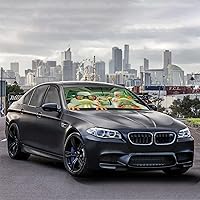 Vista 8 de CHILL·TEK Parasol plegable para parabrisas de automóvil, diseño de animales divertidos, con rana, para ventana delantera, reflector, UV, protección