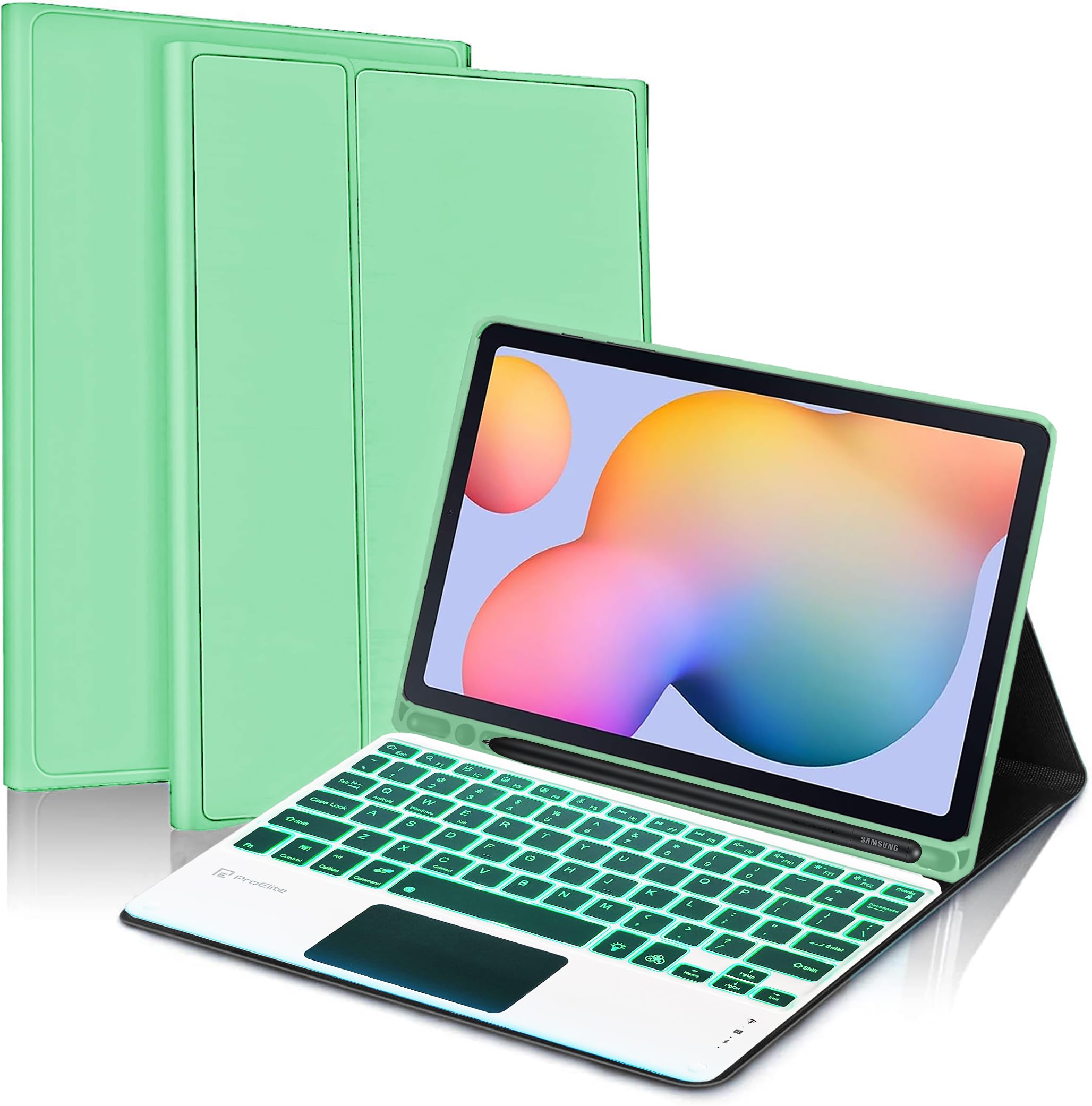 ProElite TouchPad Keyboard case for Galaxy Tab S6 Lite 10.4 Inch 2024 SM-P610/P615 with S Pen Holder, Magnetic Detachable Wireless Bluetooth TouchPad Keyboard Built-in 7-Colors Backlit, Mint Green (B0CZNLY2TK) Amazon Price History, Amazon Price Tracker