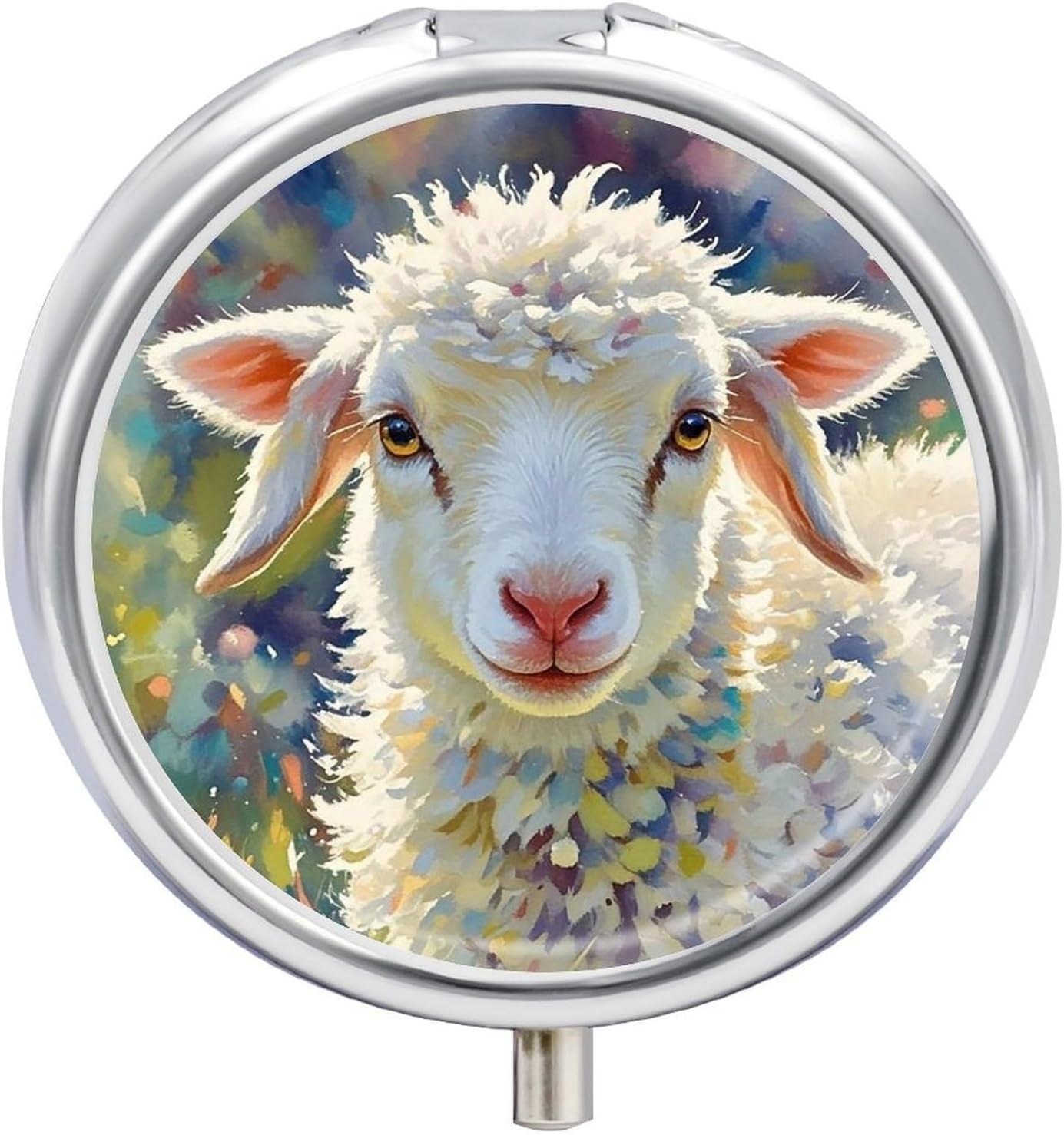 Cute Sheep Round Pill Box, Waterproof Medicine Organizer Box