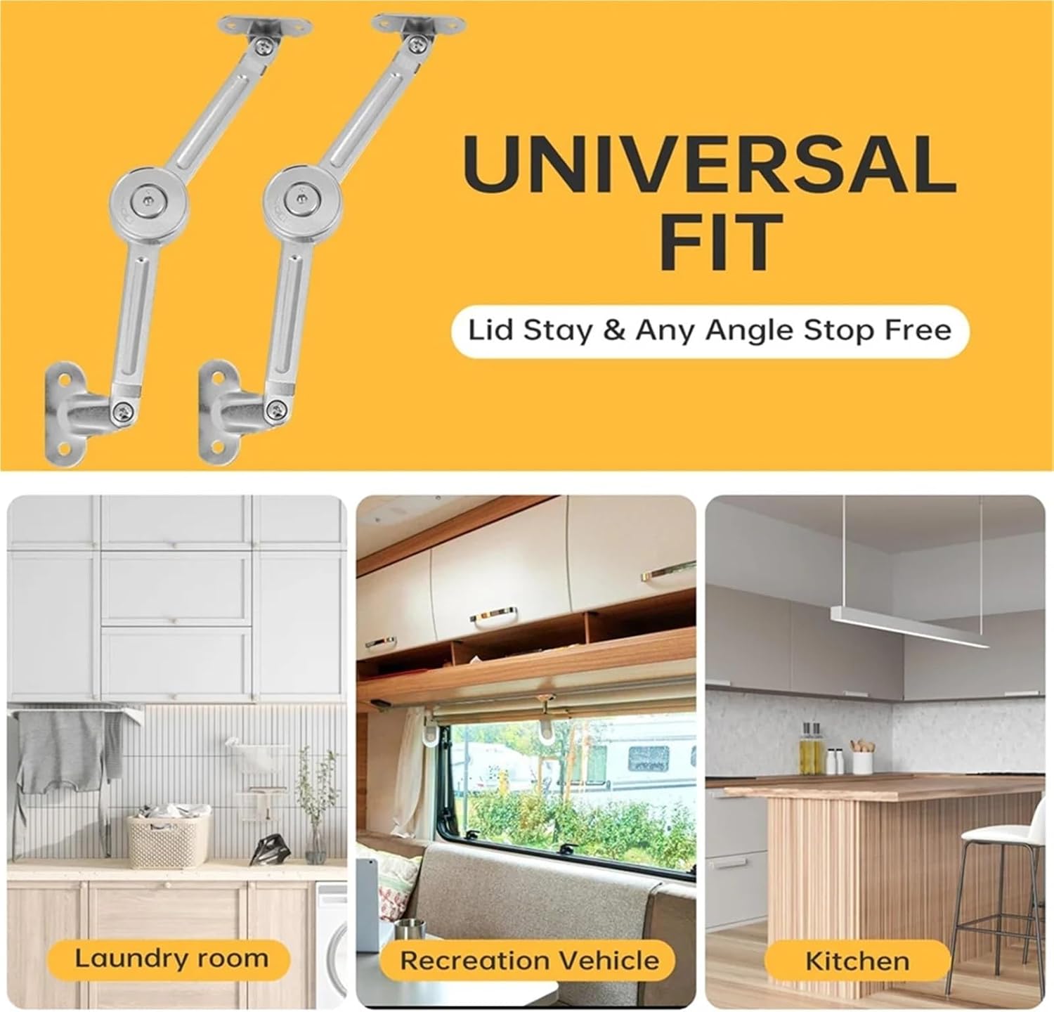 Flexible 8 Pcs Lid Support Hinges Heavy Duty - 110° Open Angle, Supports Up to 50LBS