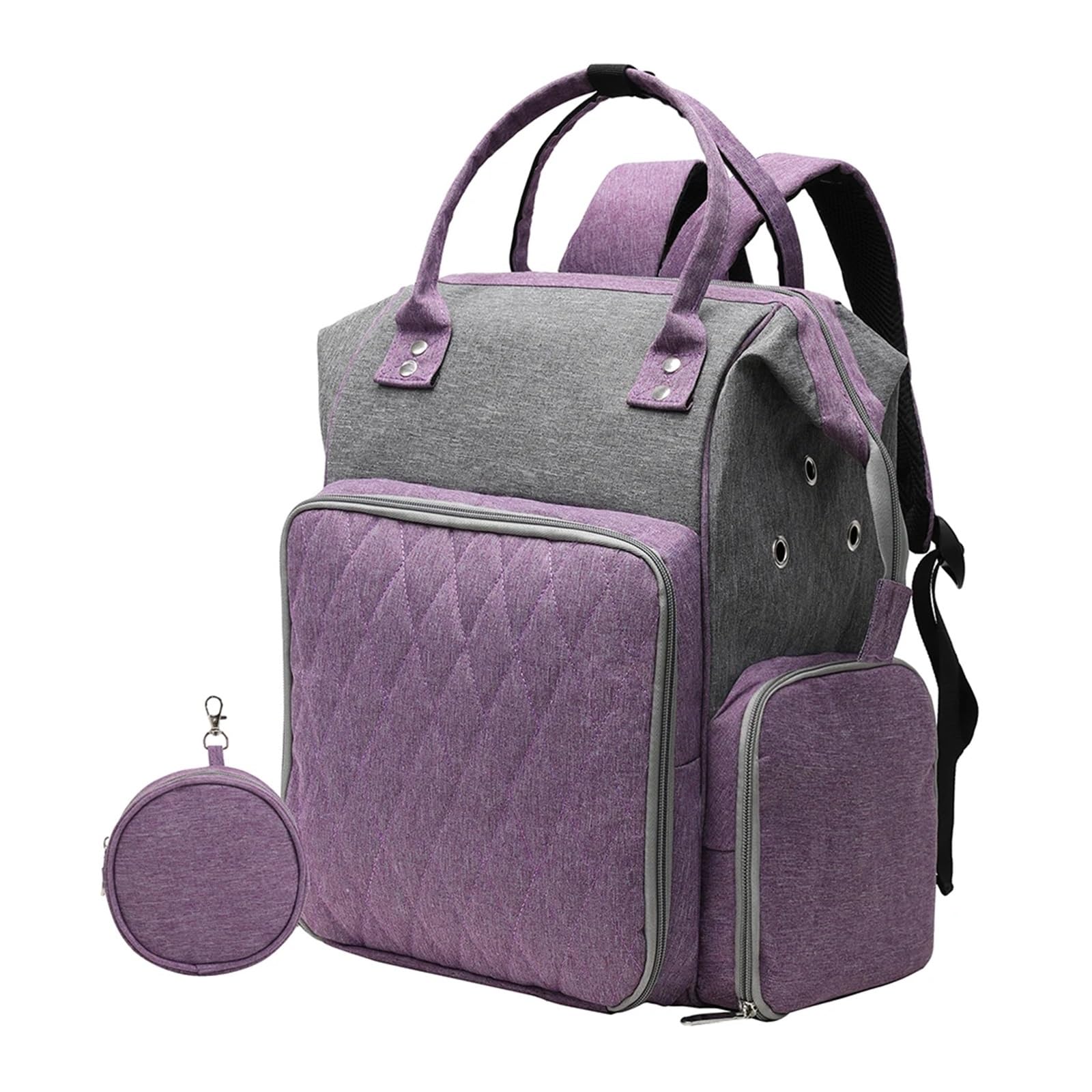 Organizador De Crochet Mochila organizadora de almacenamiento de crochet, bolsas portátiles for tejer, bolsas con divisor interior, almacenamiento de hilo de lana, agujas de radios(PURPLE)