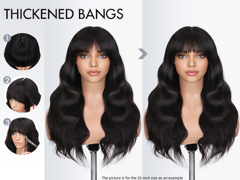 18-inch Brazilian Human Hair Wig with Bangs, Glueless Wear & Go Design Amazon.com : FAVE 18 Inches Human Hair Wigs With Bangs 1×3  main image 4