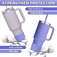 Vista 3 de WUQID Heart Shaped Texture Silicone Boot Compatible with Stanle Quencher H2.0 IceFlow Flip 20oz 30oz 40oz,Hydroo Flask 12-24oz
