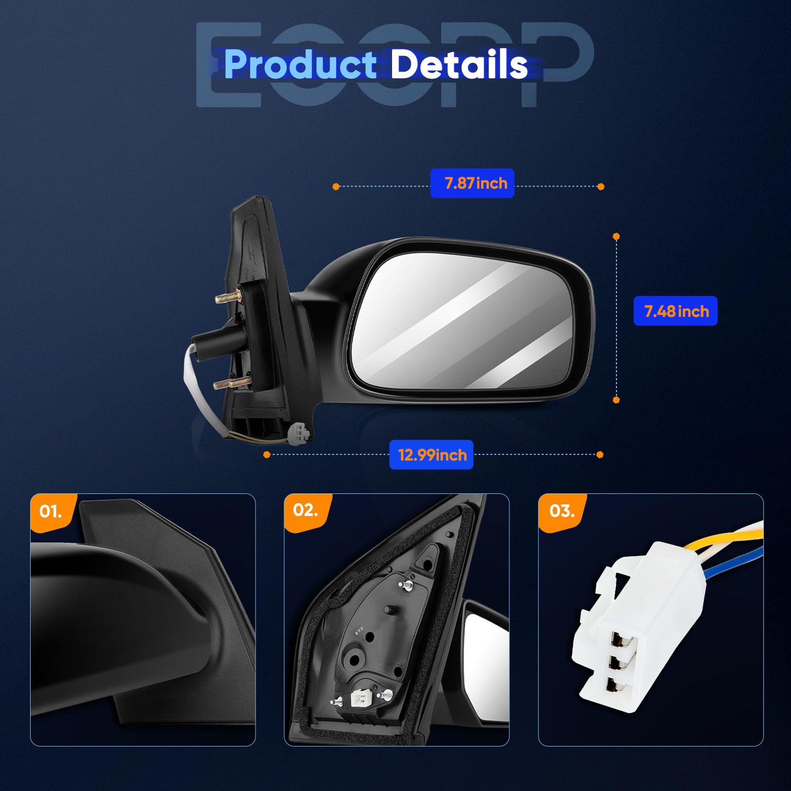 ECCPP Side View Mirrors For 2003-2008 Toyota Corolla - Driver & Passenger Set