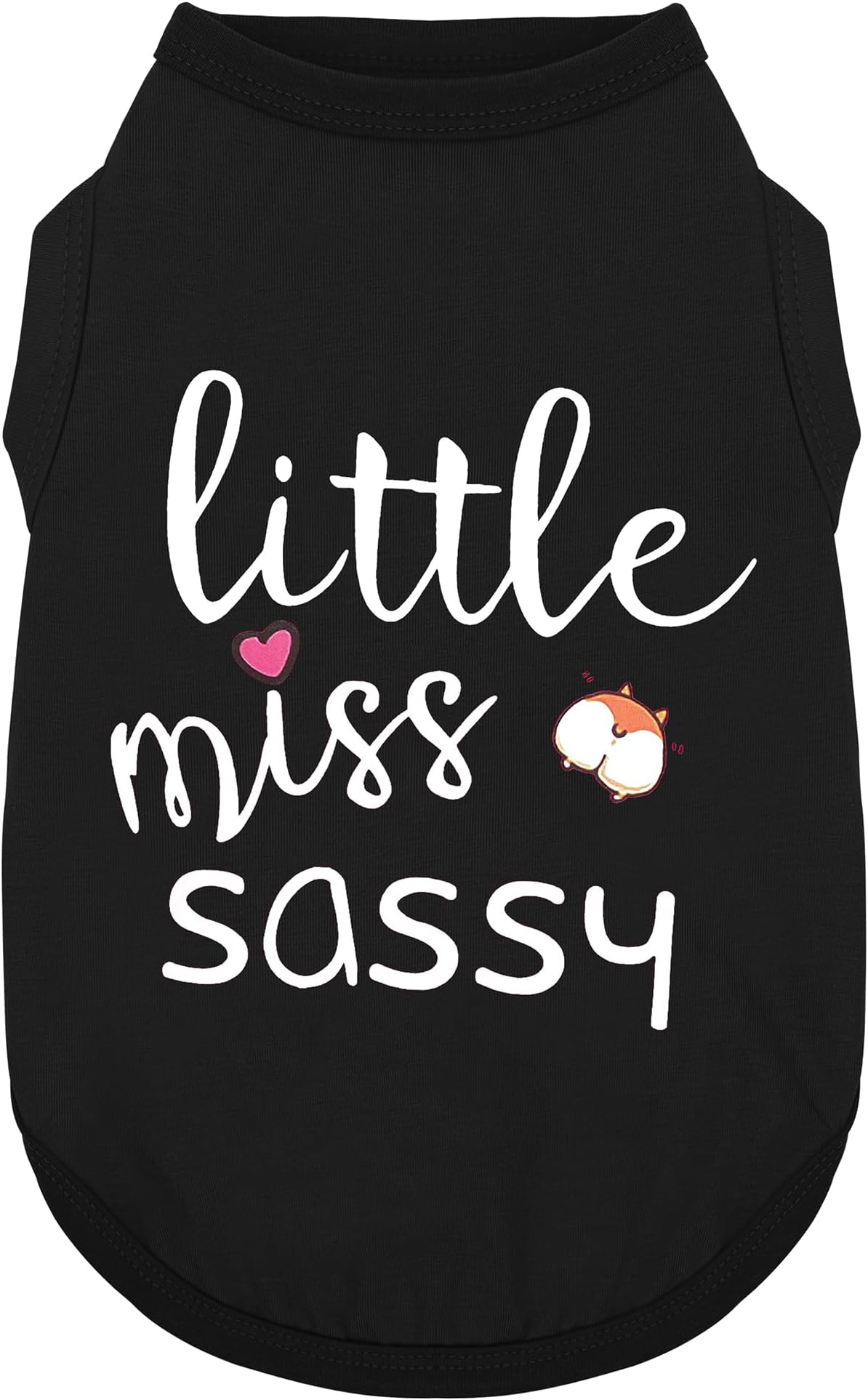 Paiaite Dog Clothes Fashionable Sleeveless Pet Vest: 'Little Miss Sassy' Printed Cotton Dog Shirt, Ideal for Small, Medium, and Large Breeds, Ensuring Comfort and Breathability Black XL