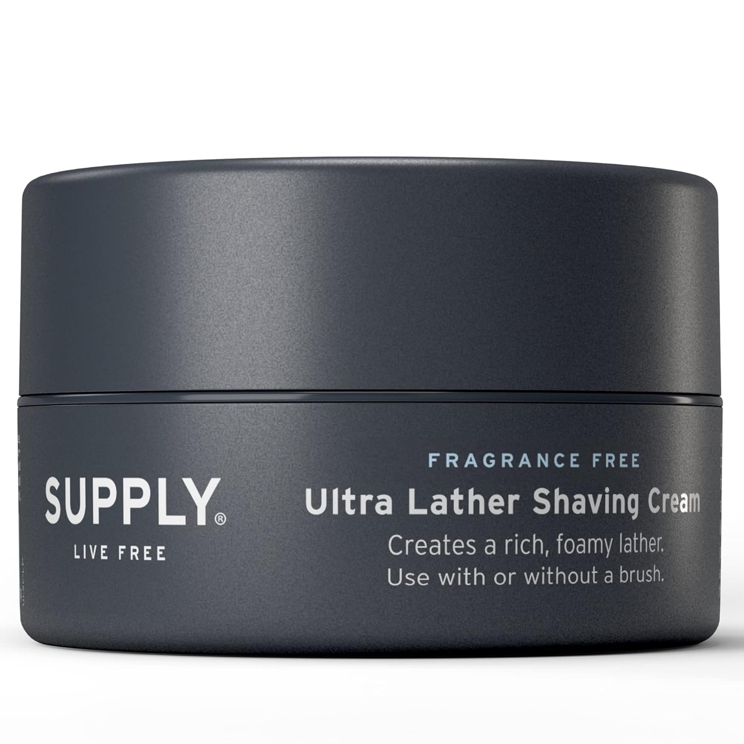 SUPPLY Ultra Lather Shaving Cream Fragrance Free - Hypoallergenic Formula for Men - 3 4 Oz Jar -