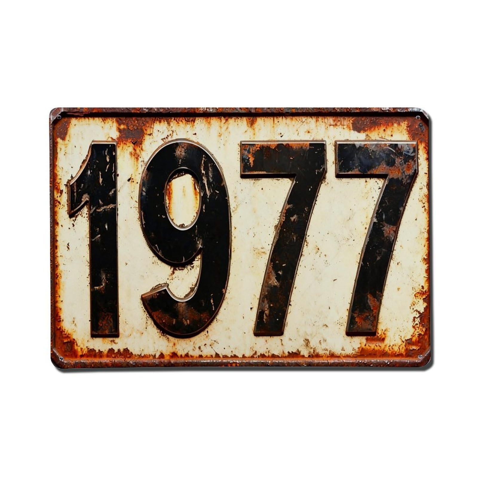 Jdfenggu Vintage Rusty Year Number Plate Retro Metal Tin Sign, Metal Poster For Bar, Home, Man Cave, Kitchen, Laundry Room Art Decor 8X12 Inch