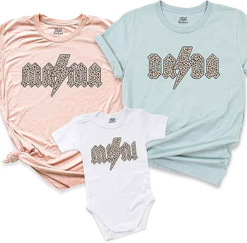 Miniatura 3 de Camisetas familiares a juego, mini tops de mamá dada, camisetas familiares Rocker Lover