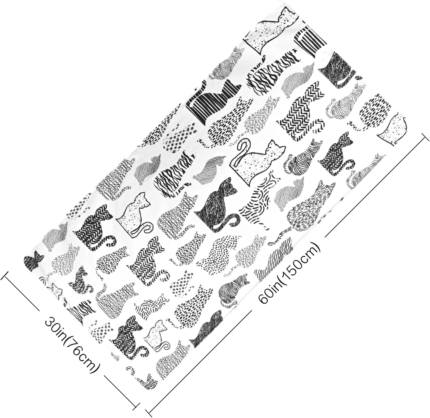 LIVILAN Cat Kitten Beach Towel, Soft Microfiber, 30”x60”, Quick Dry, Sand Proof, Perfect for Women, Anime Picnic, Bath, Pool, Yoga, Cute Hello Kitty Design, Ideal Gifts for Cat Lovers - Image 7