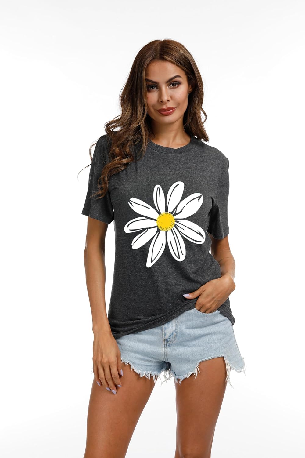 Womens Summer Tops Crewneck Graphic Tees Vintage Boho Shirts Short Sleeve Cute Loose Casual Trendy Blouse - Image 2