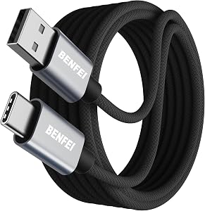 BENFEI USB C Cable, [3A, 6.6ft] QC 3.0 Fast Charging Type C Cable, Tangle-Free Silicone for Samsung Galaxy Note 10 Note 9/S10+ S10, LG V30