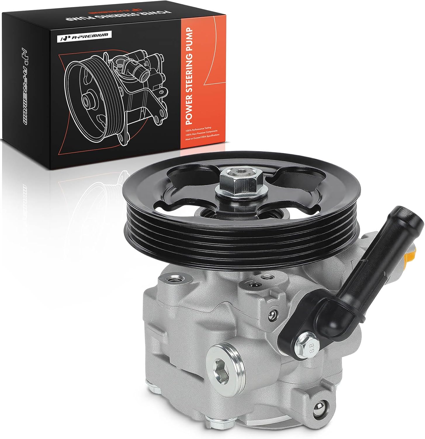 A-Premium Power Steering Pump, with 5-Groove Pulley & Hose Barb, Compatible with Subaru Impreza 2008-2014, WRX 2013-2016, WRX STI 2013-2021