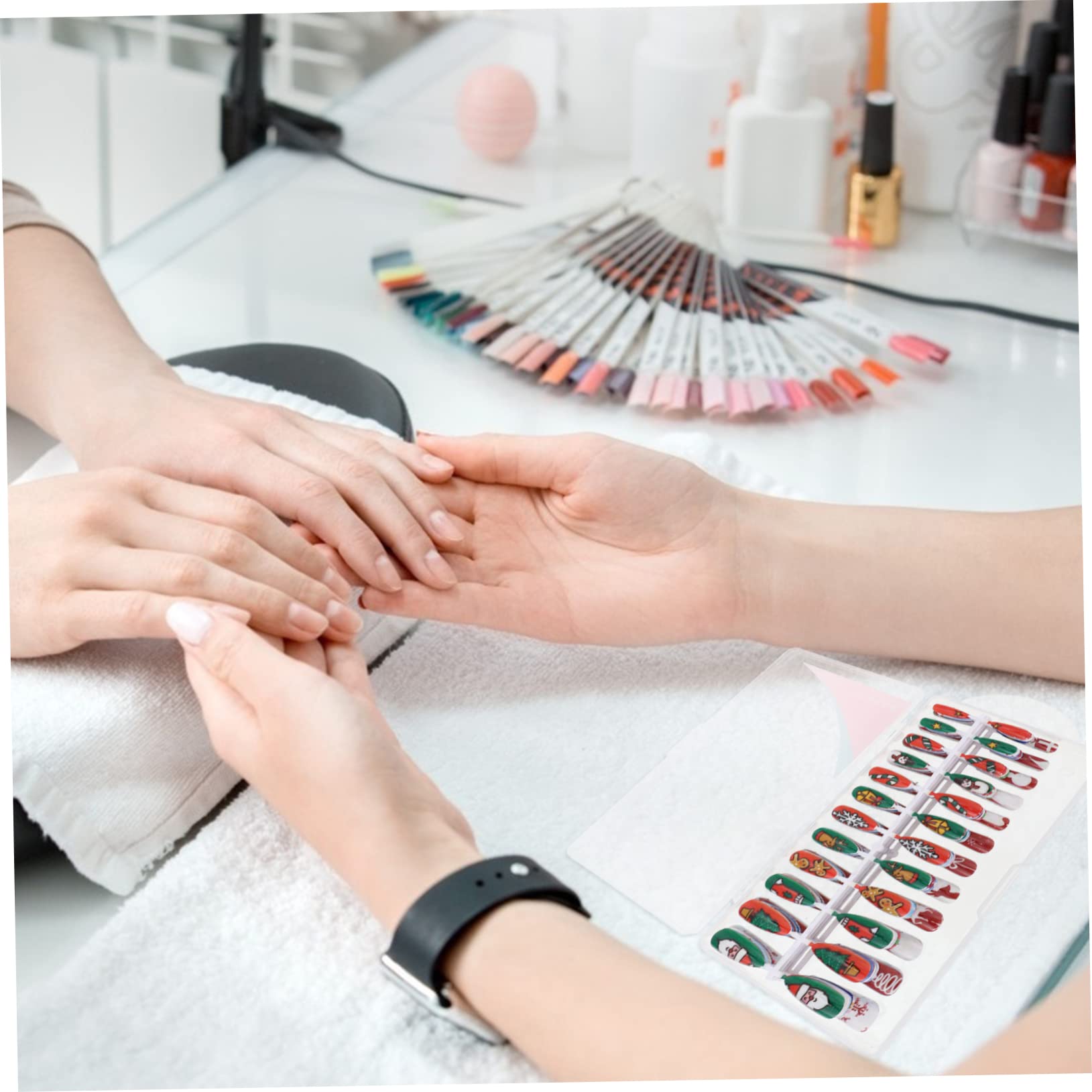 ABOOFAN 864 Pezzi Adesivi Per Unghie Natalizi Forma Per Unghie in Plastica Punta Delle Fai Da Te Punta Di Estensione Dell'unghia Bara Unghia Manicure Abbigliamento Donna Addominali