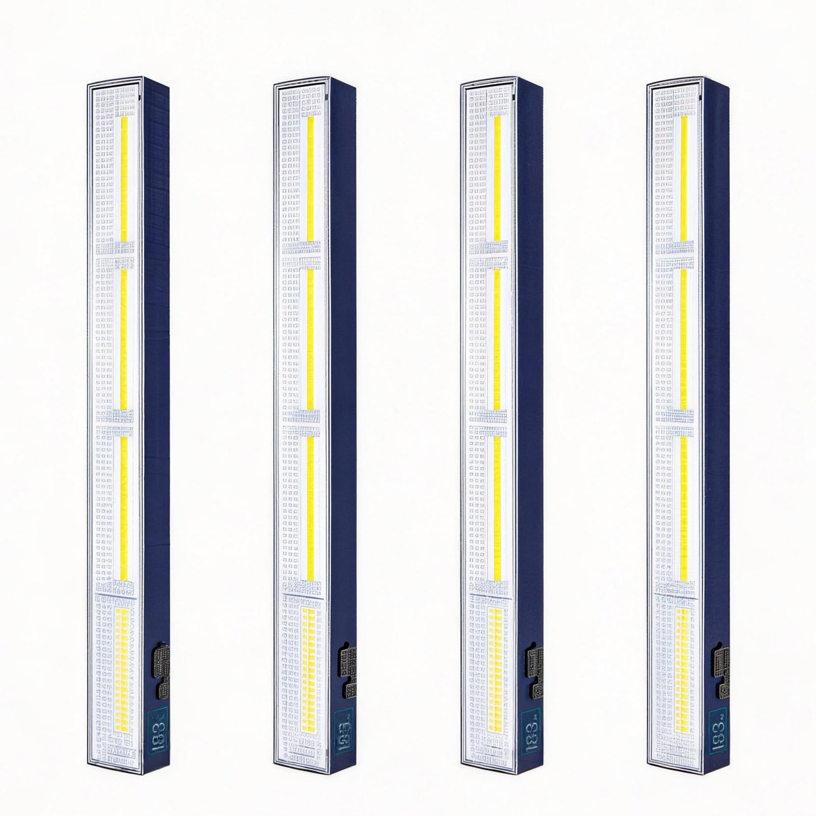Paquete de 4 luces magnéticas recargables de 4000 lúmenes, 7200 mAh, 40 cm, barra de luz de trabajo, lámpara de inspección, 216 bombillas LED, impermeable, iluminación portátil con gancho, para