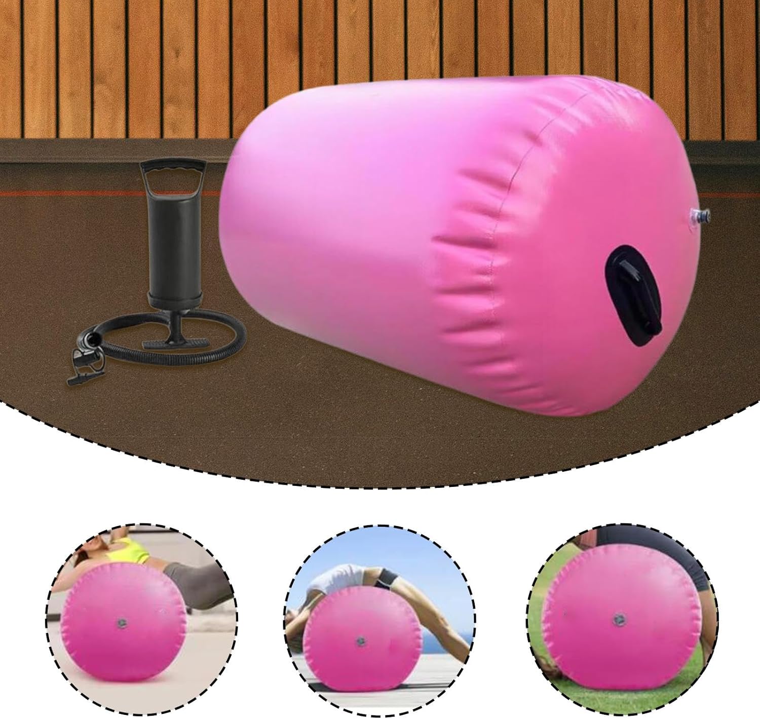 predolo ハンドポンプ付きの多目的インフレータブル体操マット。ホームジムに最適です。