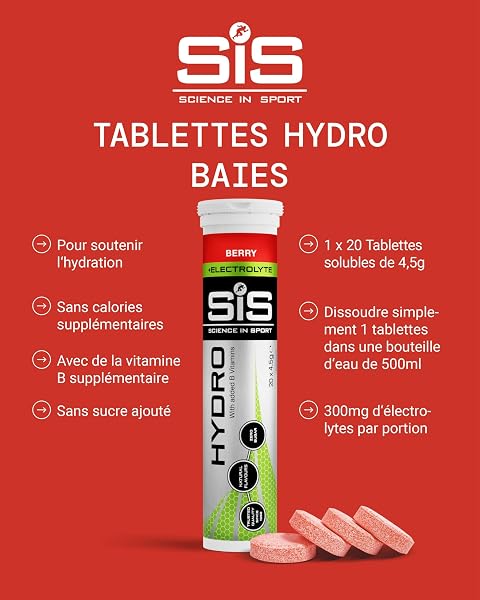 Les comprimés effervescents Science in Sport HYDRO pour une hydratation optimale et un équilibre électrolytique.