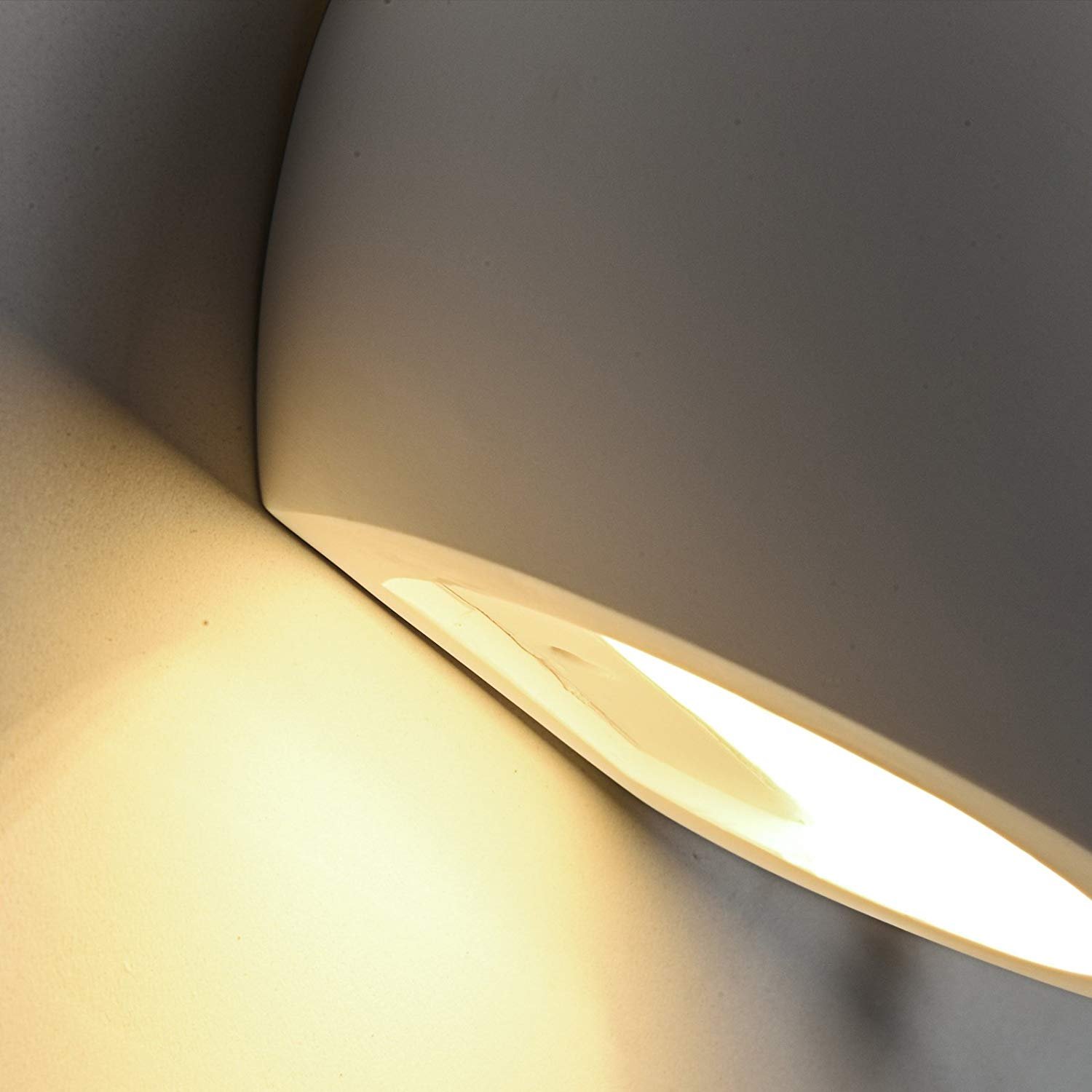 Eurekaled - Applique in Gesso Ceramico Sfera - Attacco G9 - Lampada da muro per spazi interni, camera, corridoio, soggiorno - Lampadina intercambiabile - Verniciabile - Design Moderno cod. D0701