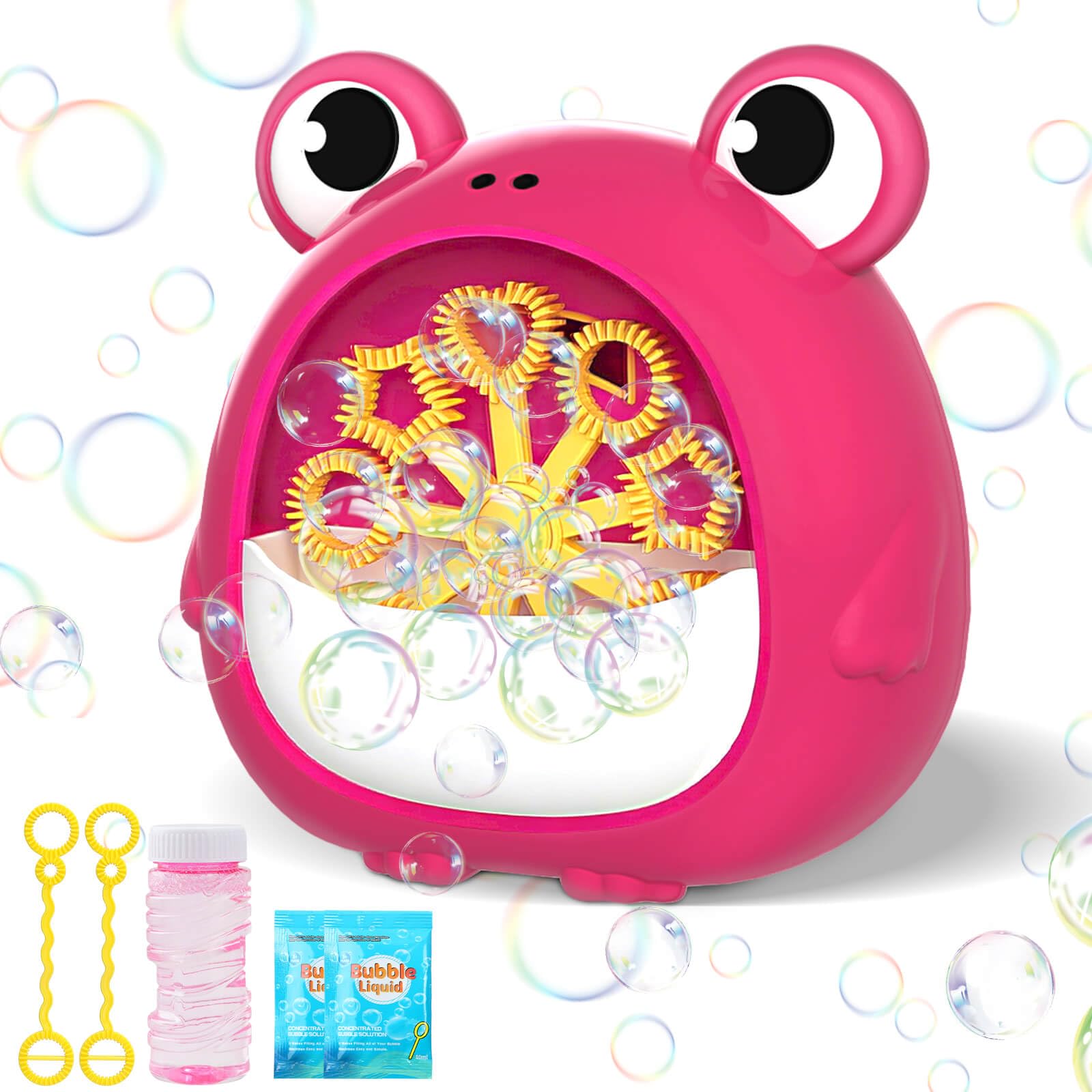 Toys for Kids 3-8 Year Old: Bubble Machin Frog Bubble Maker Gifts for 3 4 5 6 7 8 9 10 Year Old Boys Girls Toy Presents Age 1-2 Babies Bath Toys Party Outdoor Indoor Bubbles Blower — image 1
