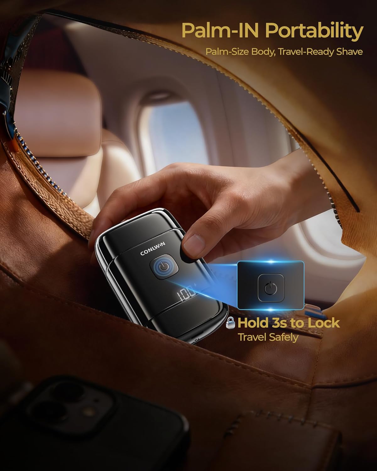 Electric Foil Shavers for Men, Self-Clean Mini Electric Razor with 3D Floating Blades, Travel Shaver with 2-Way Magnetic Cap, USB-C Fast Charge, Waterproof Wet/Dry for Face, Beard & Neck