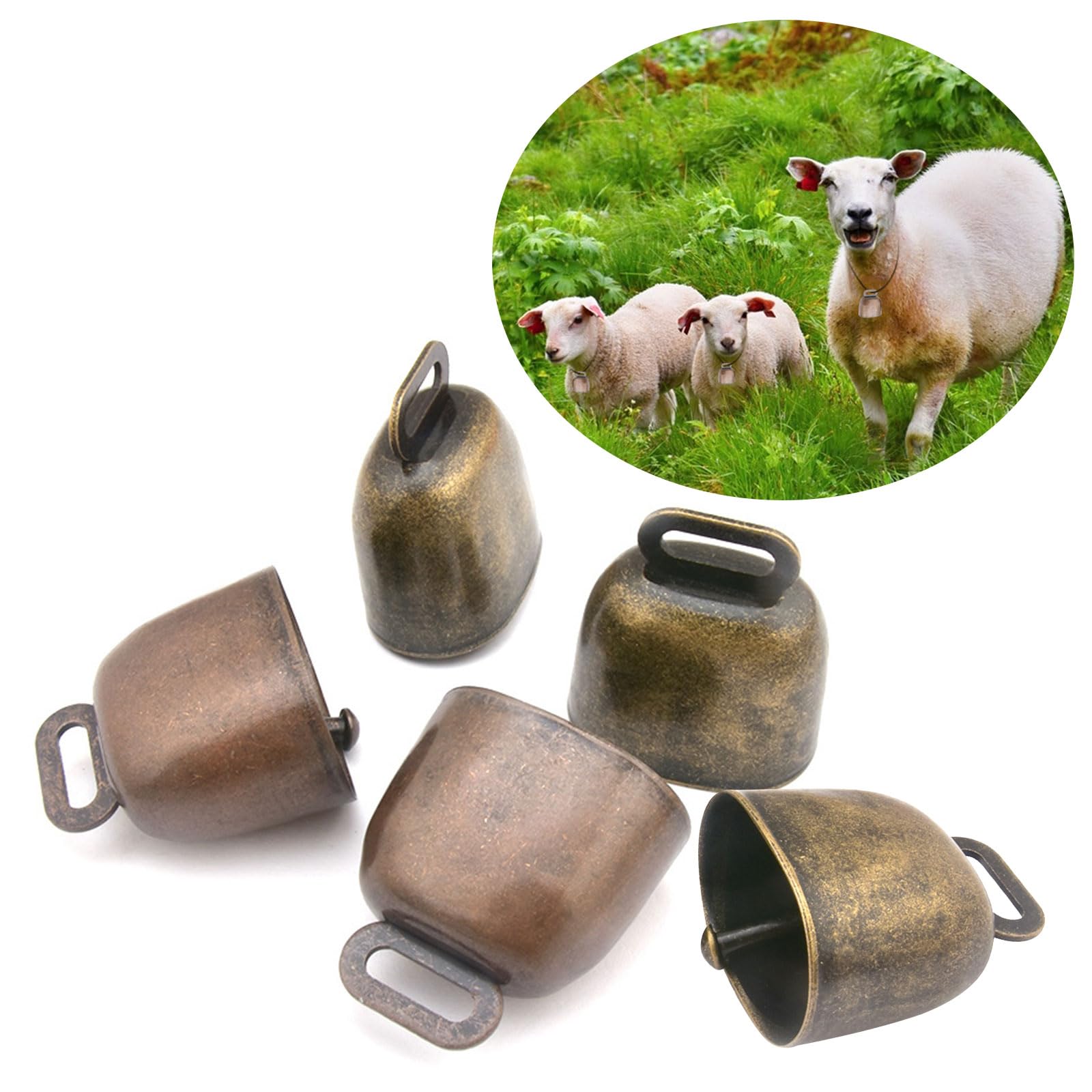 5 Stück Kupferglocken Aus Eisen – Kleine Kuhglocken Für Hunde, Katzen & Tiere, 3,5 Cm, Rotbronze