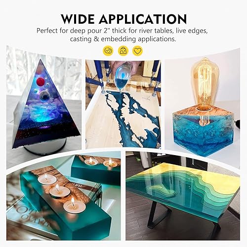 Miniatura 3 de Magicfly Kit de resina epoxi de 3 galones con bomba para profundidades de 2 a 4 pulgadas, resina epoxi transparente 21 para mesas de río, parte