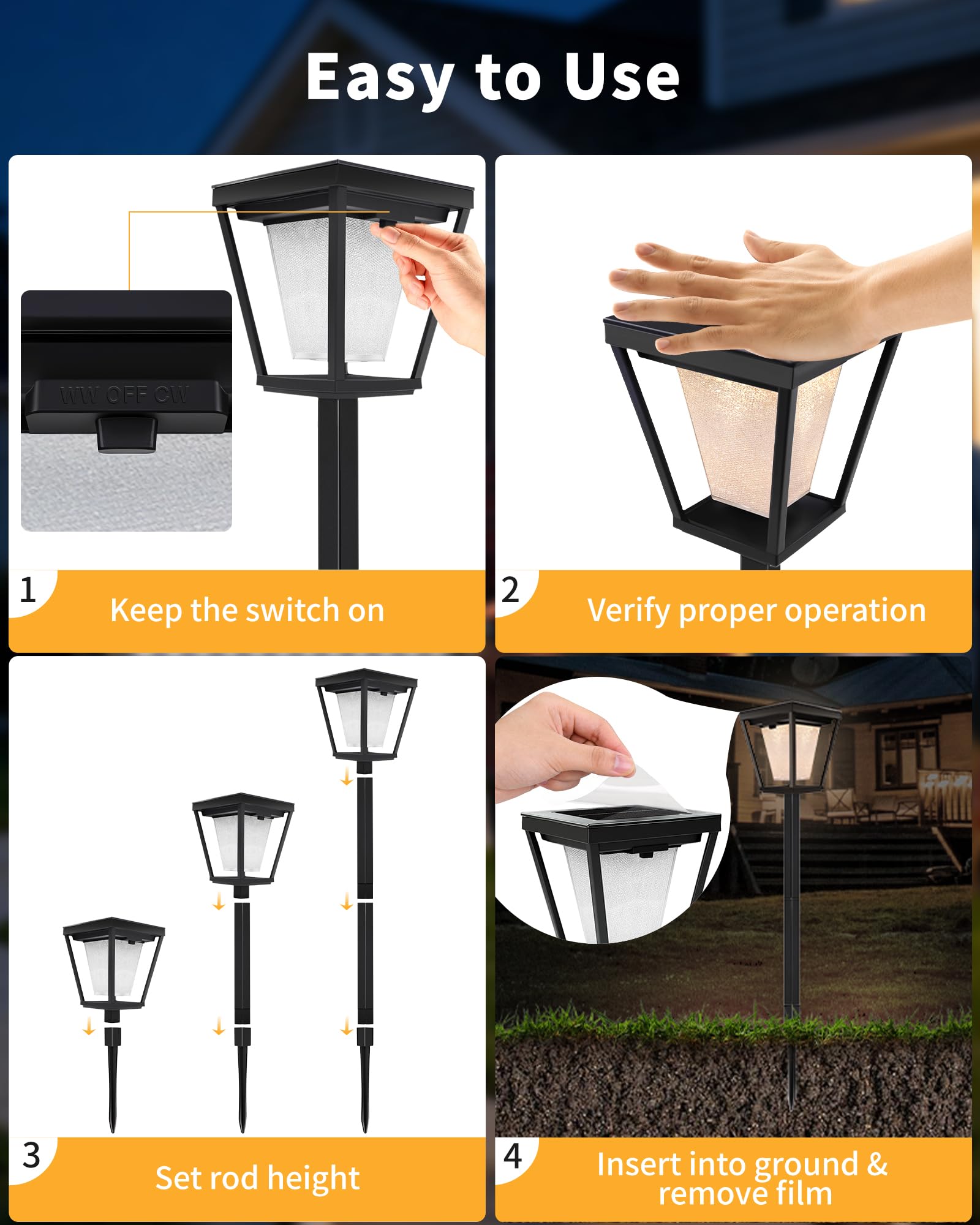 BRIMAX Pack de 10 lámparas solares para exteriores estaca, 3000 K/6000 K