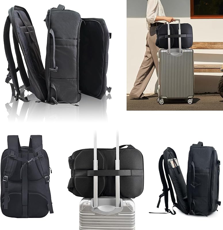 KINGSLONG 48L Vákuumos Utazó Hátizsák 17.3" Laptop Táska Repülőgép Kabin Méret Vízálló Fekete