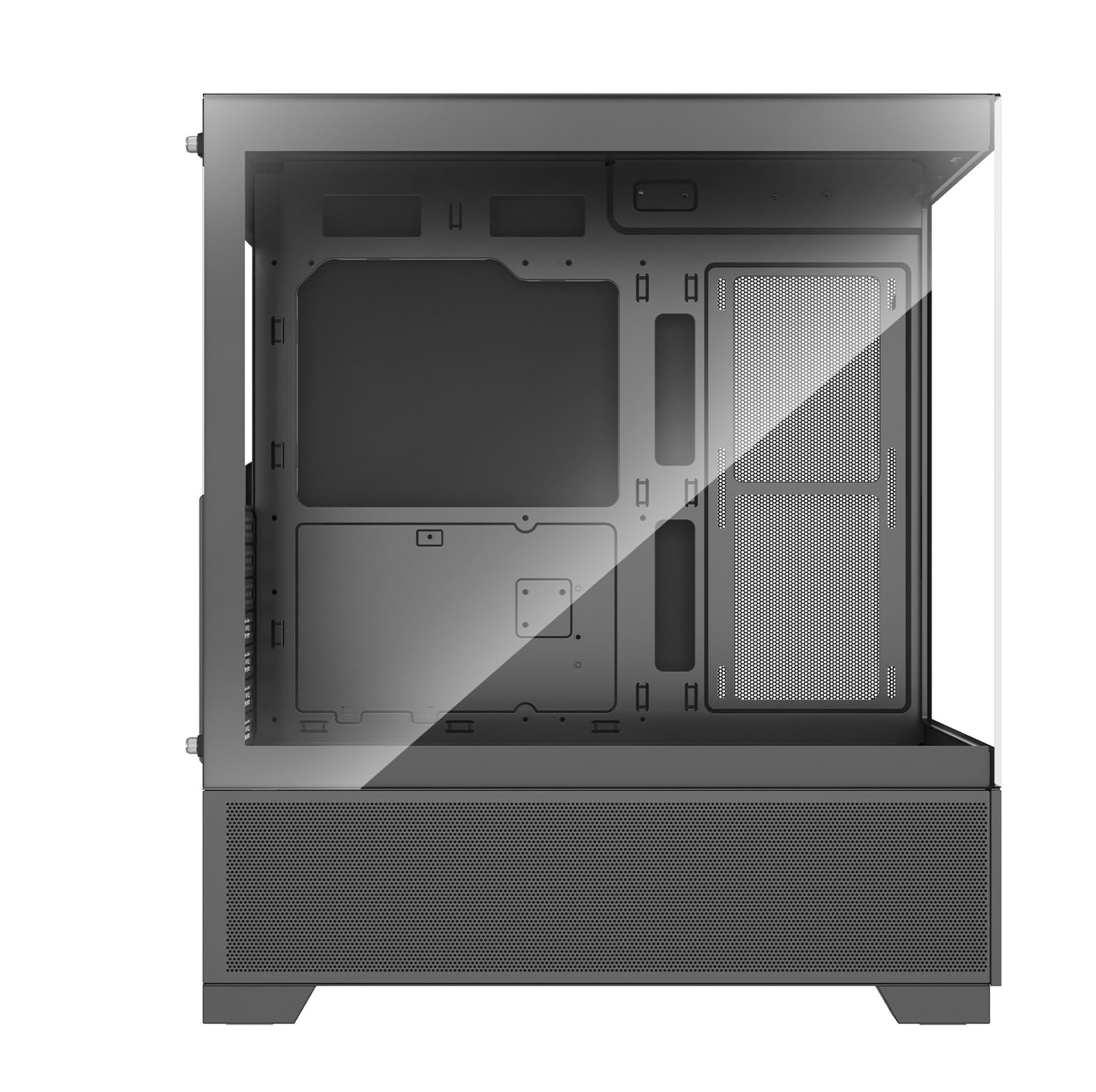 Xilence X218.ARGB XILENT Beam Gaming PC Gehäuse, 3X PWM Lüfter, ATX Midi Tower Case, Aquarium Glas Optik, hoher Airflow, optimiertes Kabelmanagement, PWM Control Board