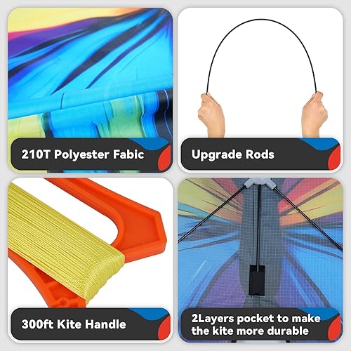 Miniatura 3 de SGftre Butterfly Kite - Cometa de playa, cometa para niños, cometa - Cometa grande fácil de volar para niños de 2 a 4 años, niños de 4 a 8 y 8 a 12