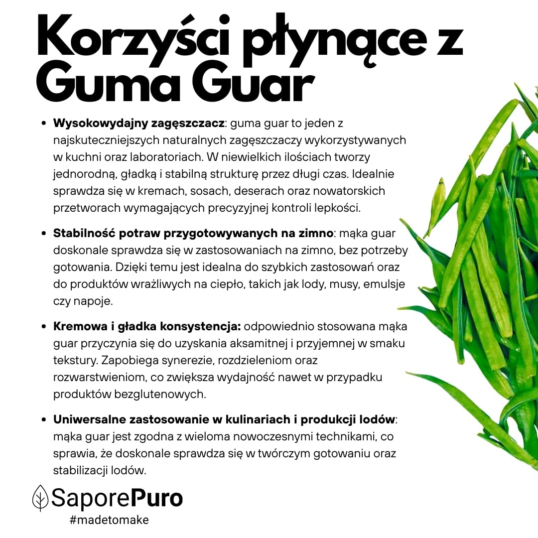 Saporepuro Guma guar 125 gr - Guar Gum - mąka z gumy guar