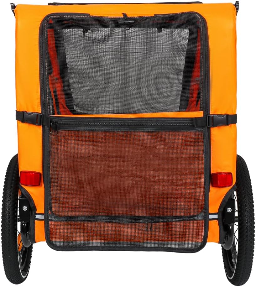 Pet Bike Trailer for Dogs and Cats, Durable Steel Frame with Waterproof Fabric, Foldable Bicycle Cart for Small to Medium Pets