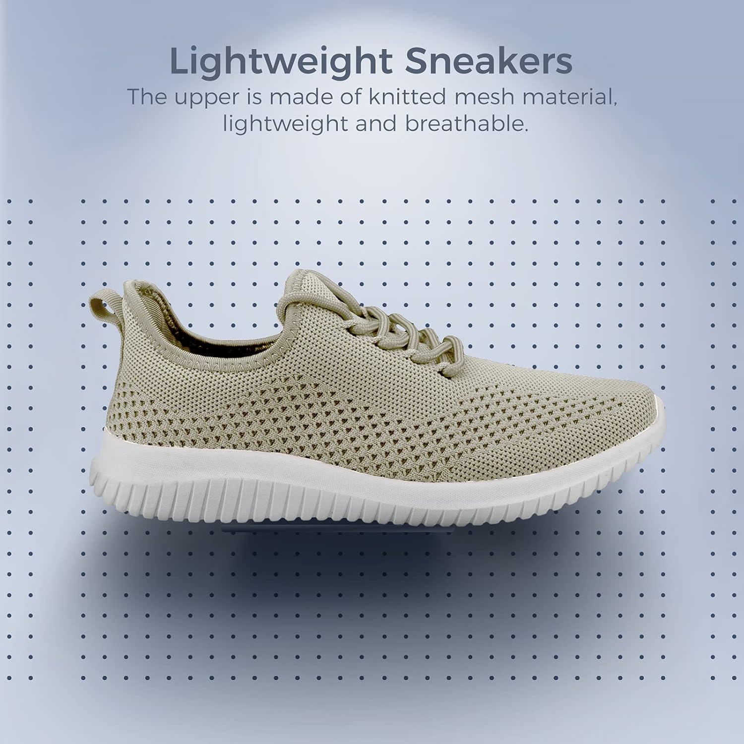 Flysocks Slip On Sneakers for Women-Non Slip Gym Sports Shoes Lightweight Comfortable Walking Tennis Shoes Beige 8.5 - Image 4