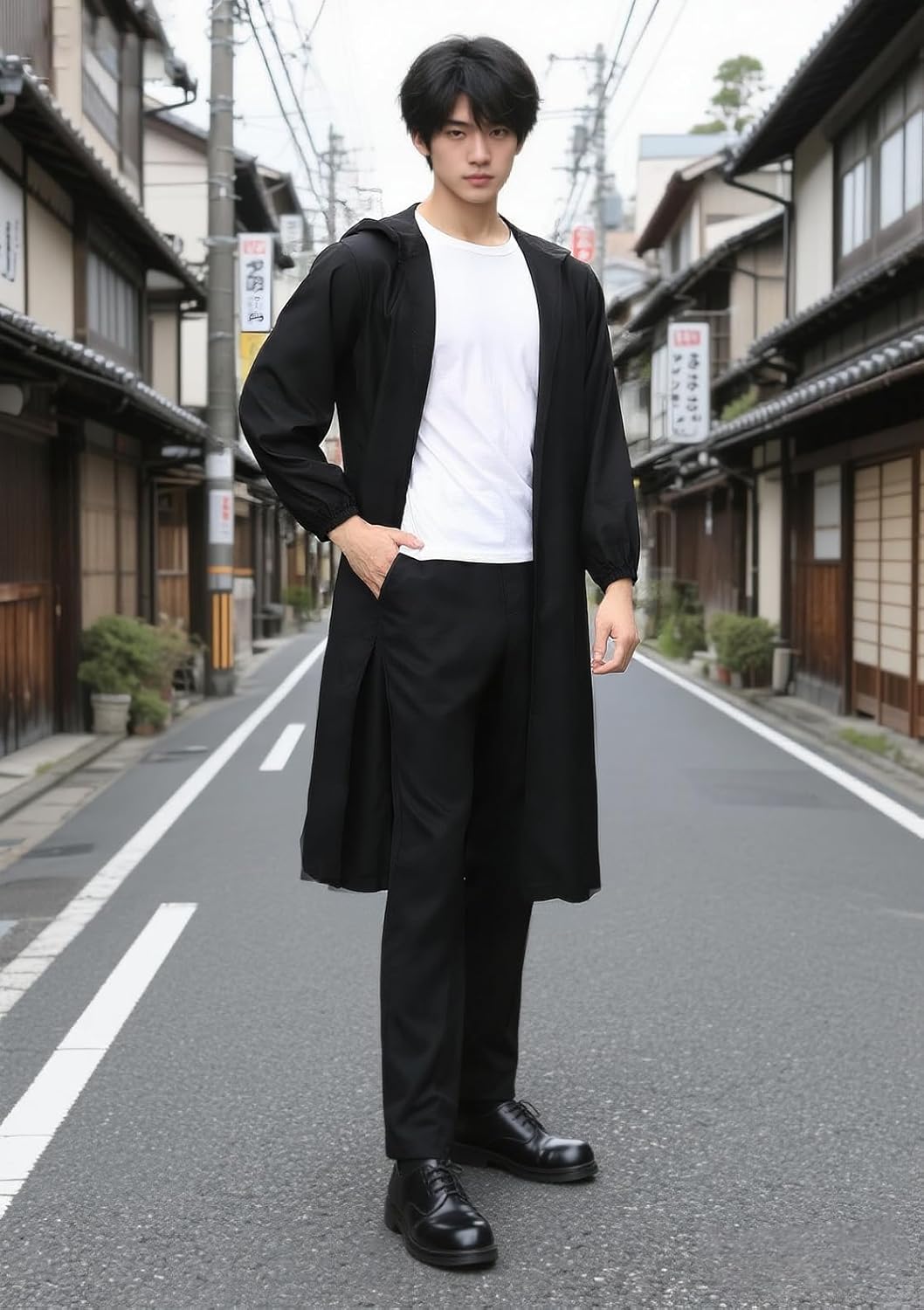 DAZCOS Anime Jinwoo Sung Cosplay Costume Full Set Coat and Pants Men US Size Black Casual Uniform for Halloween Party - Image 5