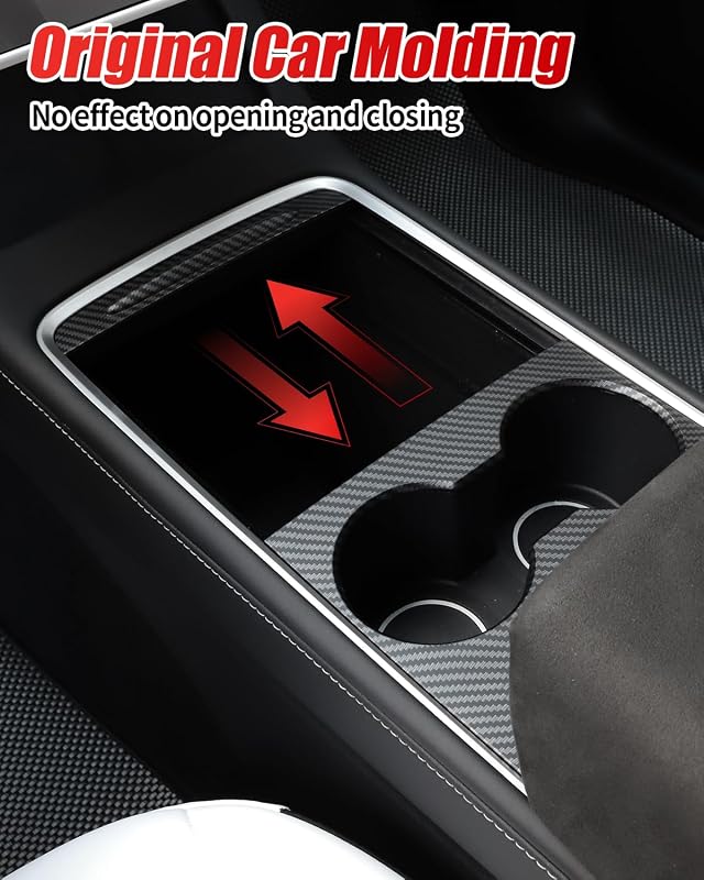 LALAIJDOU Középkonzol Borítás Tesla Model Y Model 3 Szénszál Minta