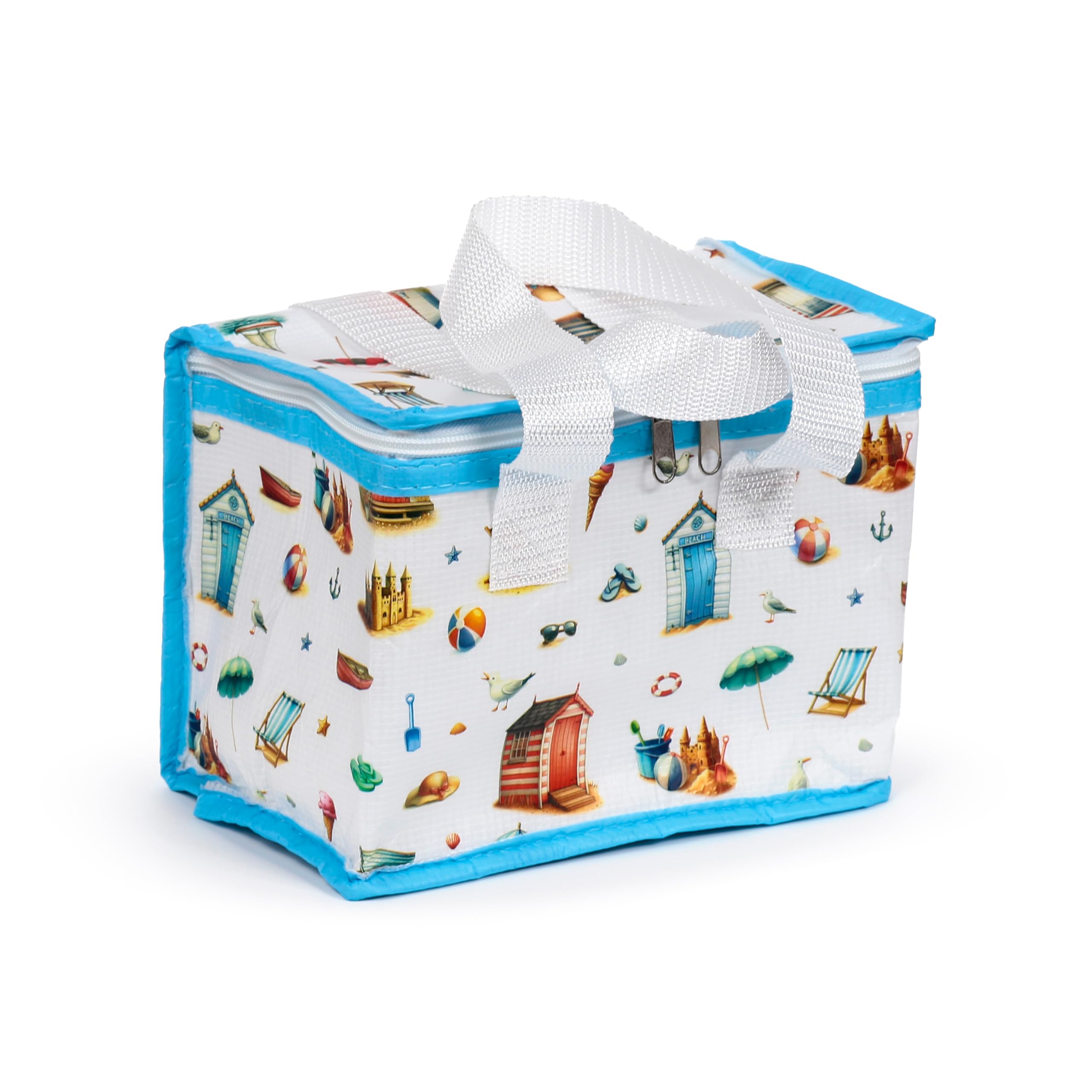 Puckator RPET Cool Bag Lunch Bag Coastal - Insulated Lunch Bag for Women Men Children - Lunch Box Bag for Work Family School - Beach Picnic Accessories - Picnic Box - Collapsable Lunchbag