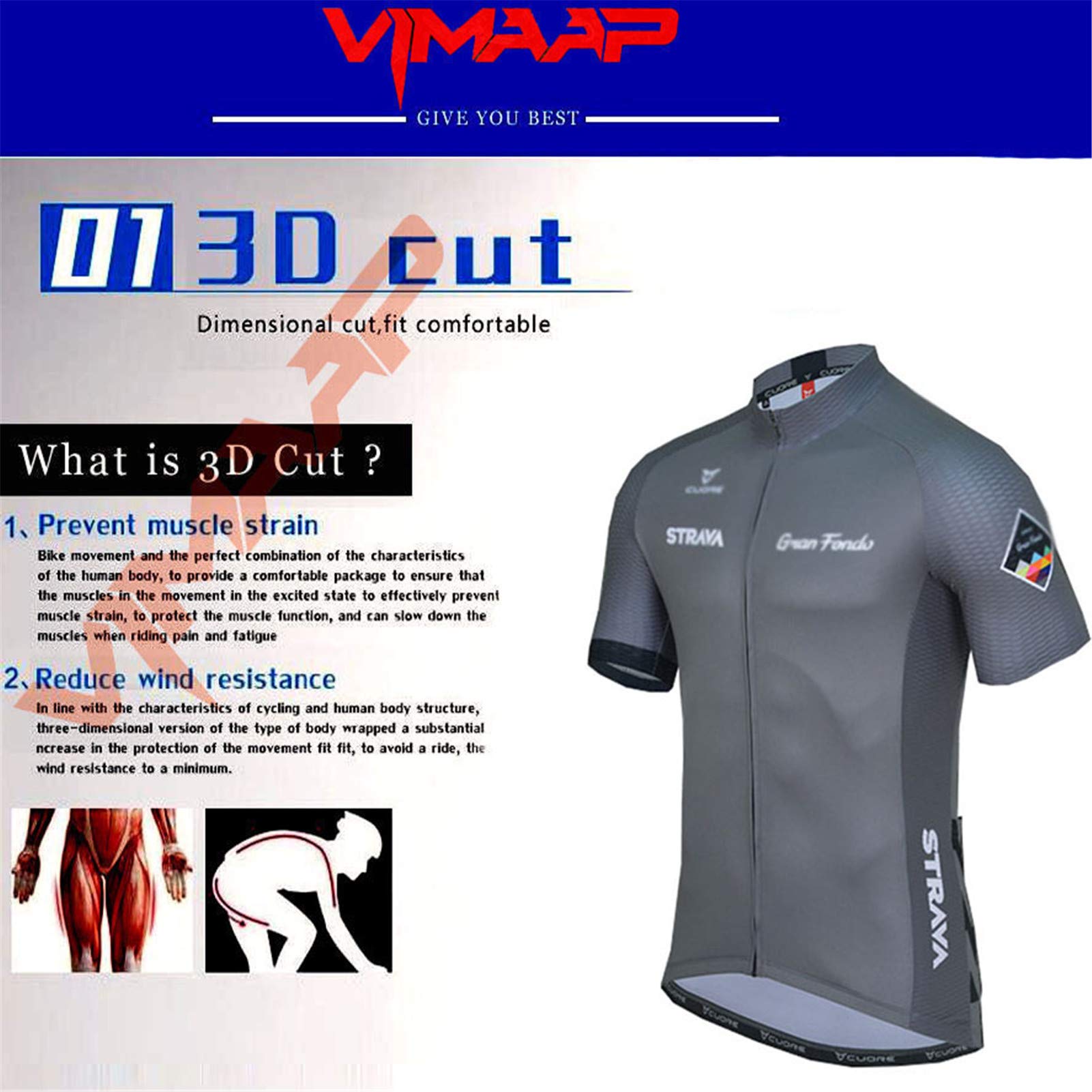Completo Abbigliamento Ciclismo Uomo Giacca da Ciclismo + Shorts da Ciclismo con Gel Pad Anti-Sweat Anti-UV Abbigliamento per Bici da MTB
