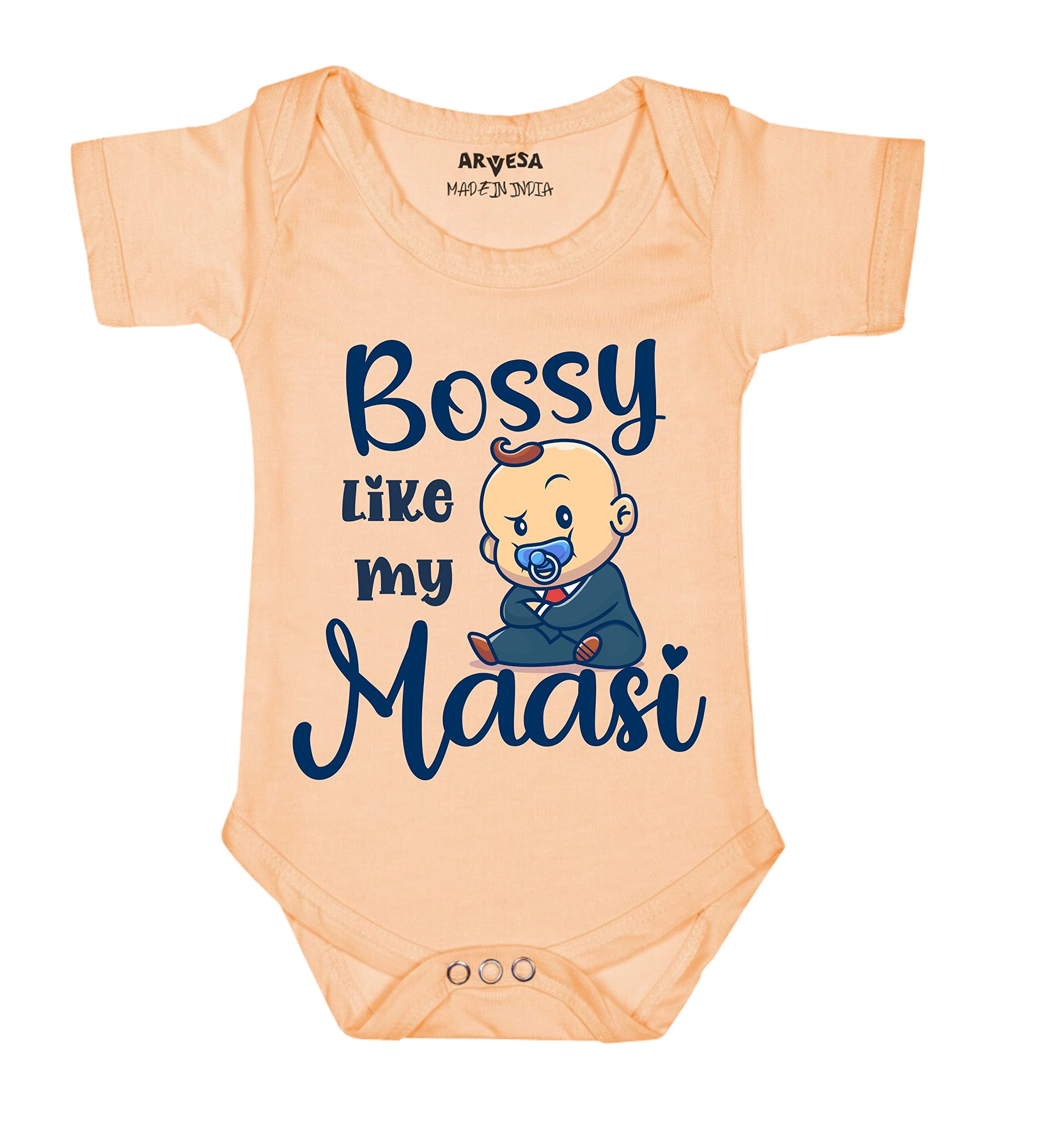 ARVESA Bossy Like My Maasi Romper R-935, For loving Maasi Baby Clothes