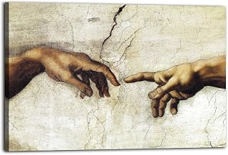 Close-up of The Ceiling of The Sistine Chapel by Michelangelo Poster Canvas Painting Print Wall Art Modern Living Room Kitchen Posters Bedroom Room Aesthetics Decor 24x36inch(60x90cm) Frame-style