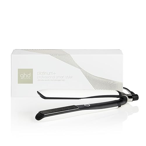 ghd Platinum+ Hair Straightener & Professional Styler - More Strength, Shine & Colour Protection - for All Hair Types - (UK Plug) - White