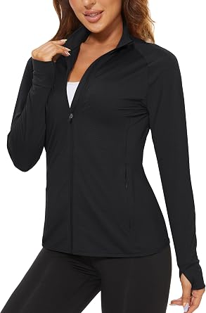 TACVASEN Womens Lightweight Athletic Jacket UPF 50+ Long Sleeve Sun Shirt