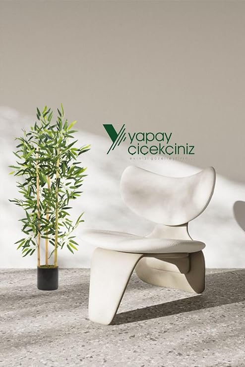 YOUR ARTIFICIAL FLOWERPOT 3-Body 120 Cm Bamboo Tree in Gray Pot